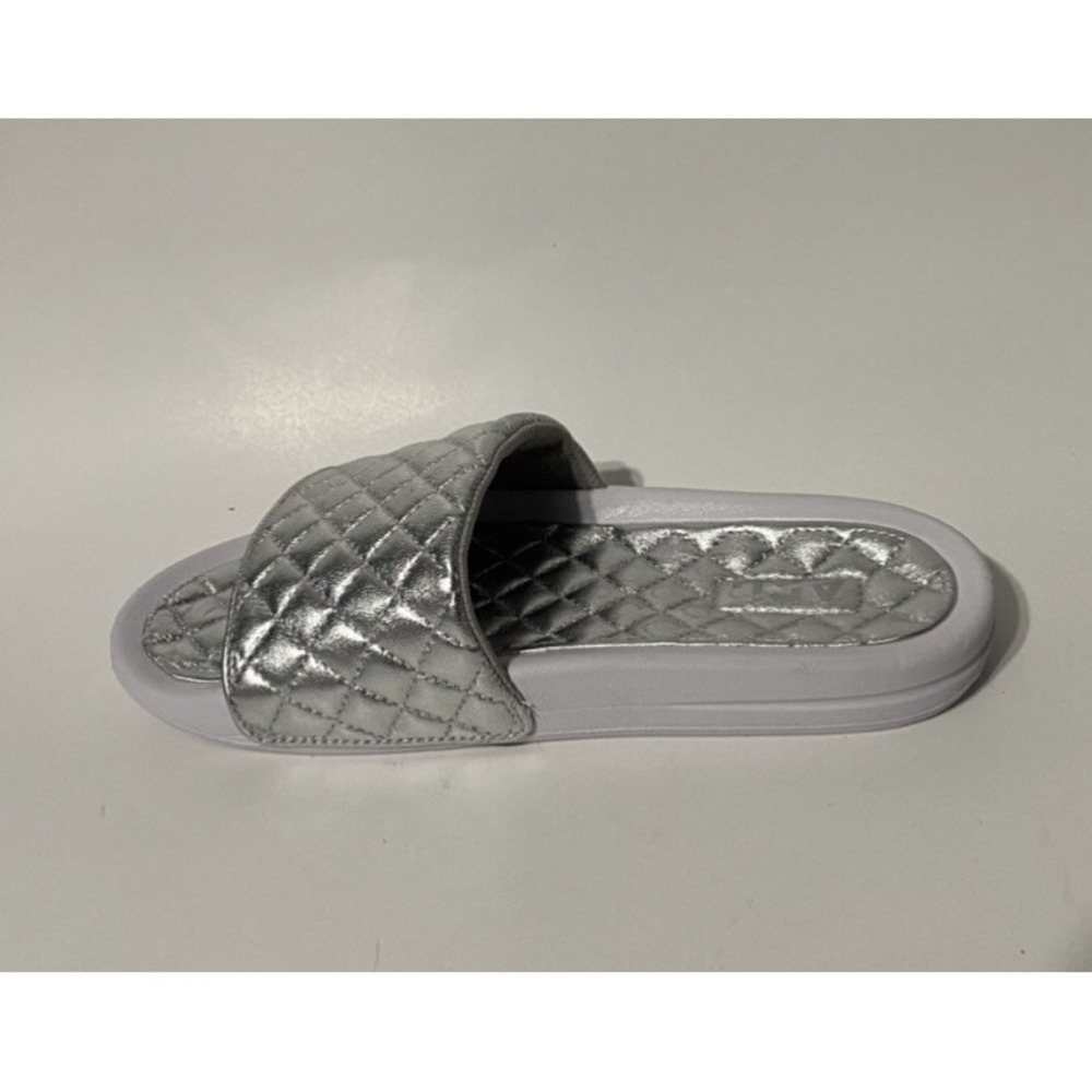 APL Slide Athletic Propulsion Labs Silver Sandal Quilted NEW Women's 7 New $220 - Picture 3 of 9